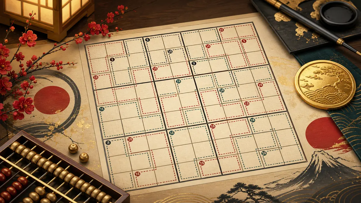 Japanese-style Killer Sudoku cage artwork for ZUDOKU