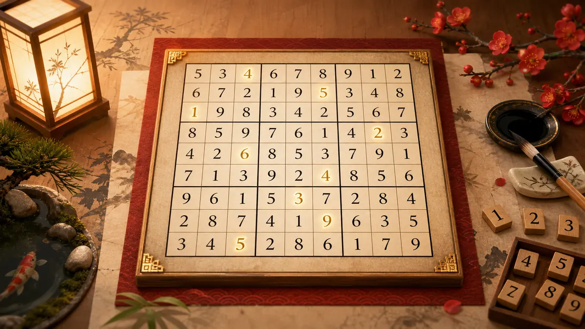 Japanese-style Standard Sudoku board artwork for ZUDOKU