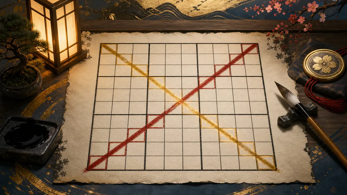 Japanese-style Sudoku X diagonal grid artwork for ZUDOKU